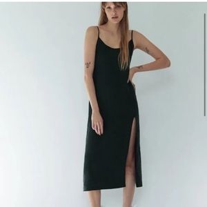 Zara Fillsens Black Lyocell Midi Slip Dress